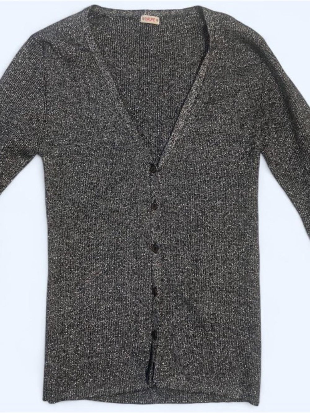 Vintage Gray Long Sleeve Ribbed Button Cardigan
